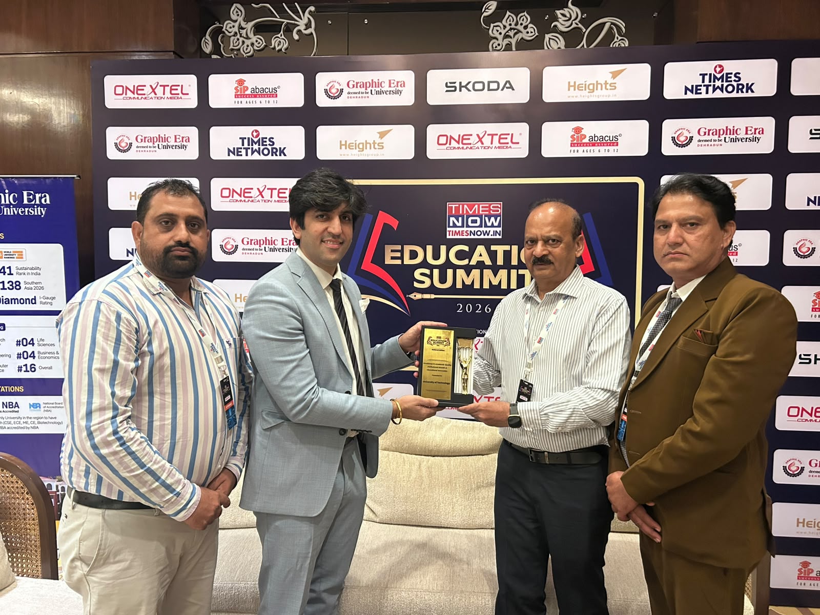 टाइम्स नाउ एजुकेशन समिट-2026 में यूनिवर्सिटी ऑफ टेक्नोलॉजी को प्रतिष्ठित सम्मान