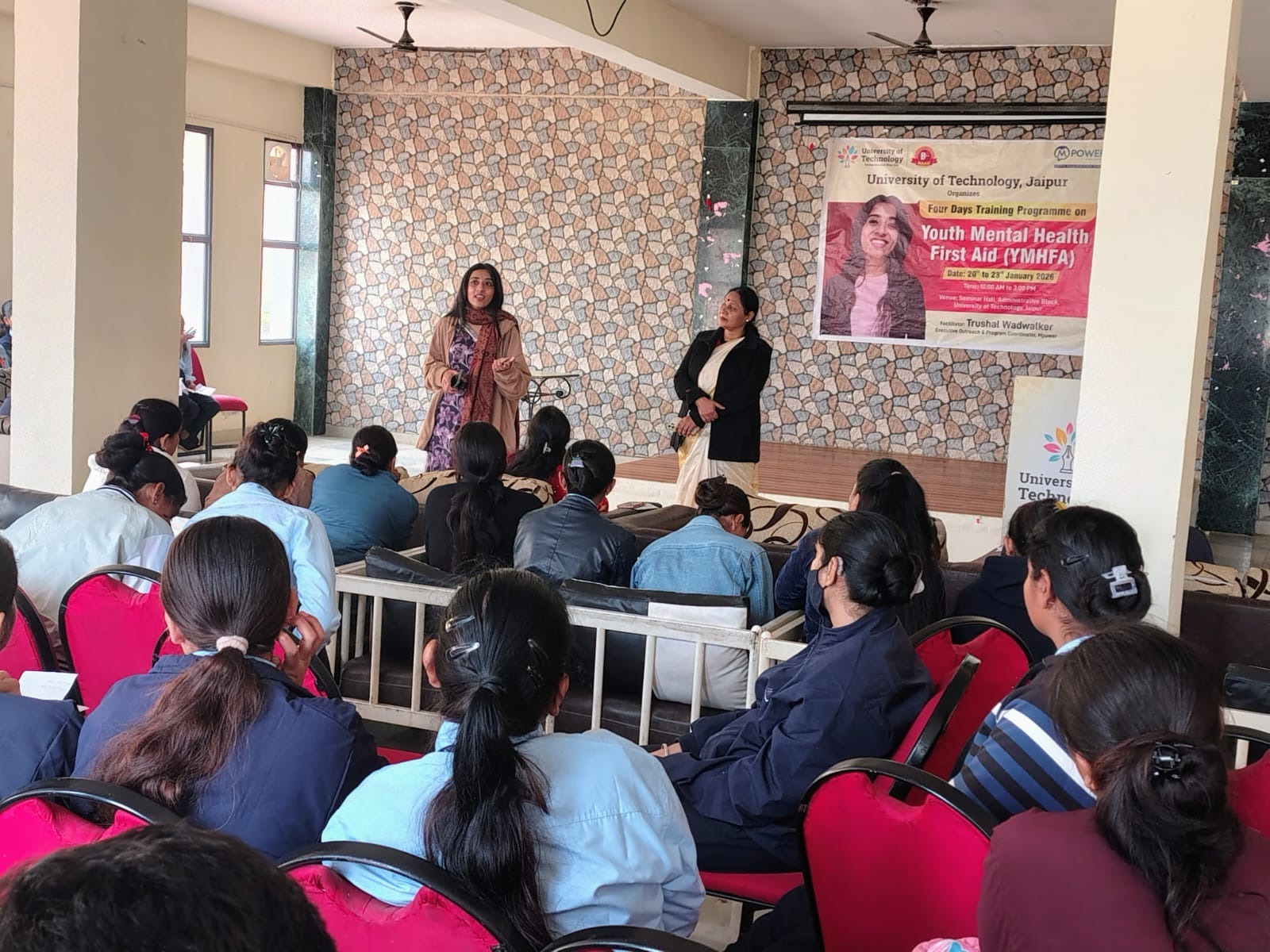 यूनिवर्सिटी ऑफ टेक्नोलॉजी वाटिका जयपुर में मानसिक स्वास्थ्य जागरूकता हेतु चार दिवसीय प्रशिक्षण कार्यक्रम संपन्न