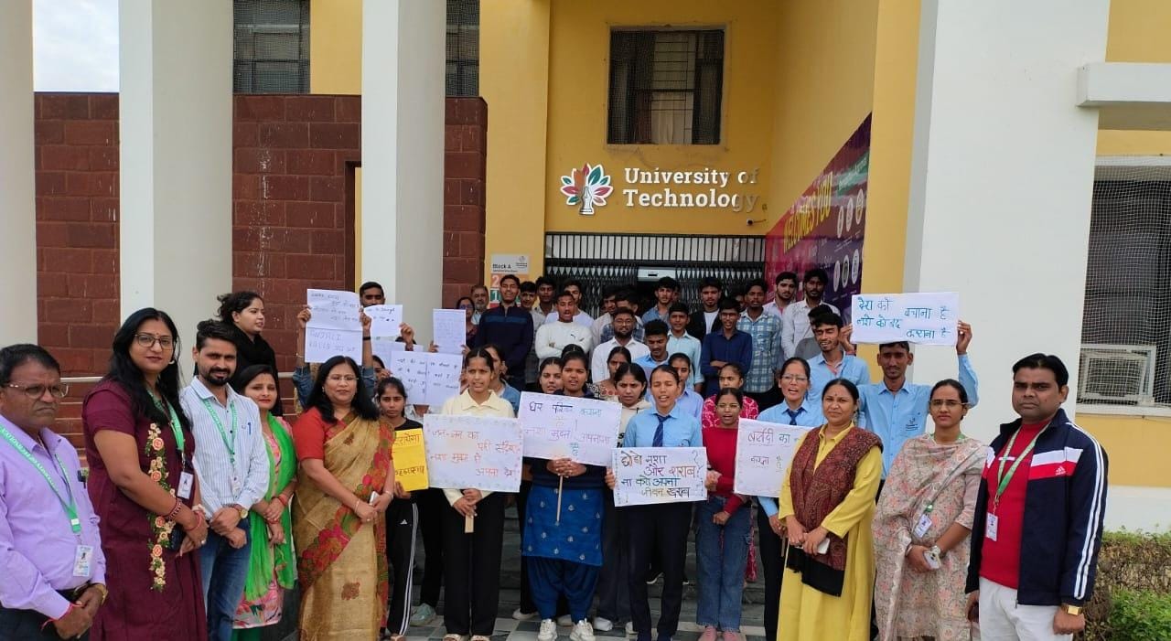 यूनिवर्सिटी ऑफ टेक्नोलॉजी, जयपुर में नशा मुक्त भारत – खुशहाल भारत सप्ताह का समापन