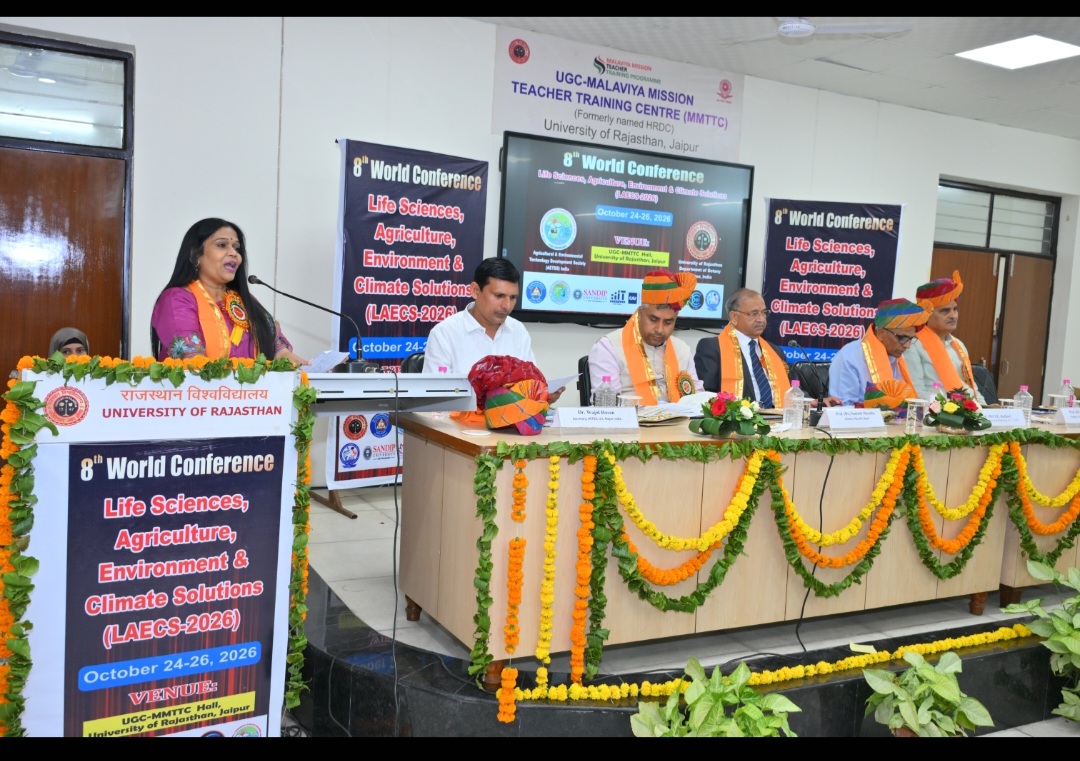 राजस्थान विश्वविद्यालय में 8वें विश्व सम्मेलन LAECS-2026 का भव्य शुभारंभ