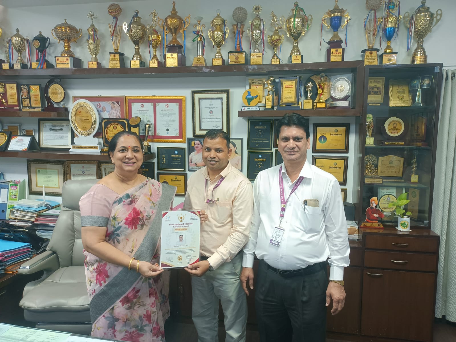 डॉ. बद्री नारायण जाट को International Teacher Excellence Award - Season II - 2026 से सम्मान