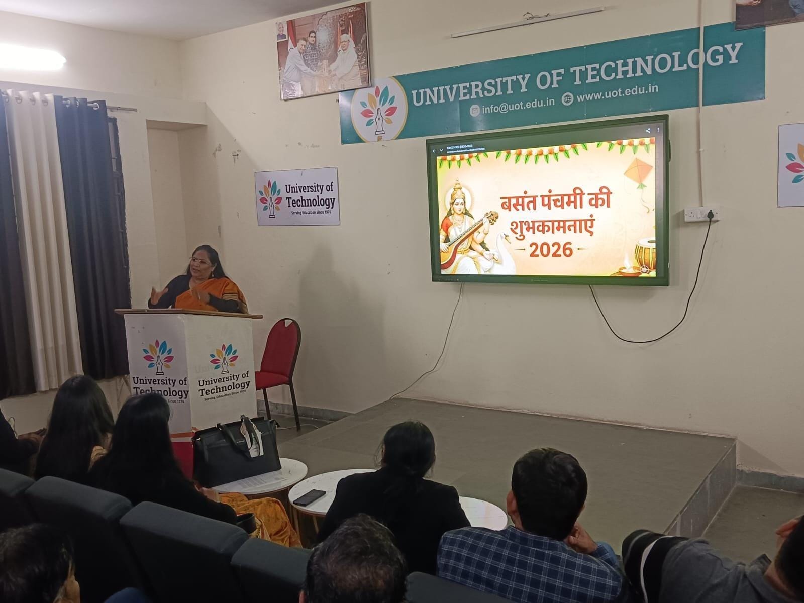 यूनिवर्सिटी ऑफ टेक्नोलॉजी वाटिका, जयपुर में बसंत पंचमी एवं नेताजी सुभाष चंद बोस जयंती का आयोजन