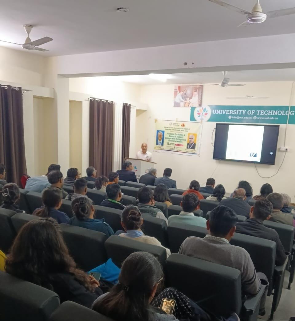 यूनिवर्सिटी ऑफ टेक्नोलॉजी, वाटिका जयपुर में अकादमिक उत्कृष्टता पर प्रेरणादायी सेमिनार आयोजित