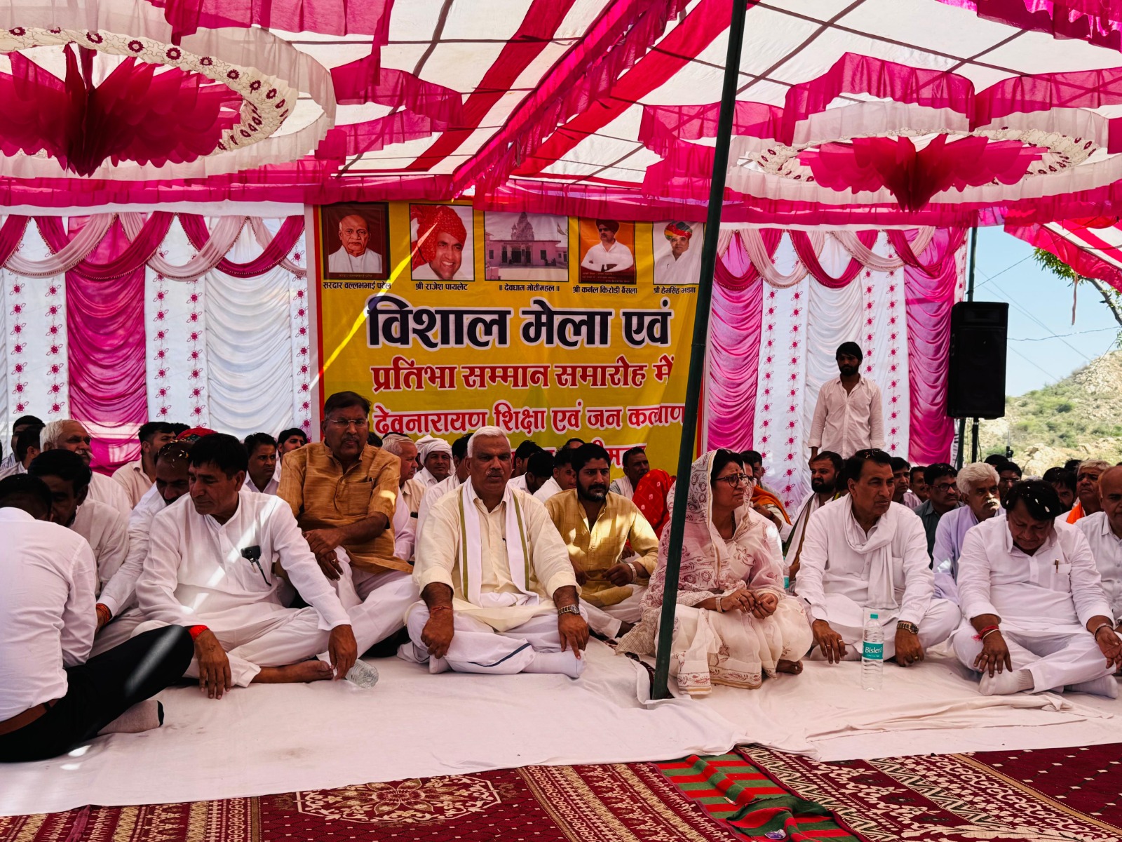 गृह राज्यमंत्री जवाहर सिंह बेढम ने टहला में किया स्व. हेमसिंह भडाना व कर्नल किरोडी सिंह बैंसला की प्रतिमा का अनावरण,