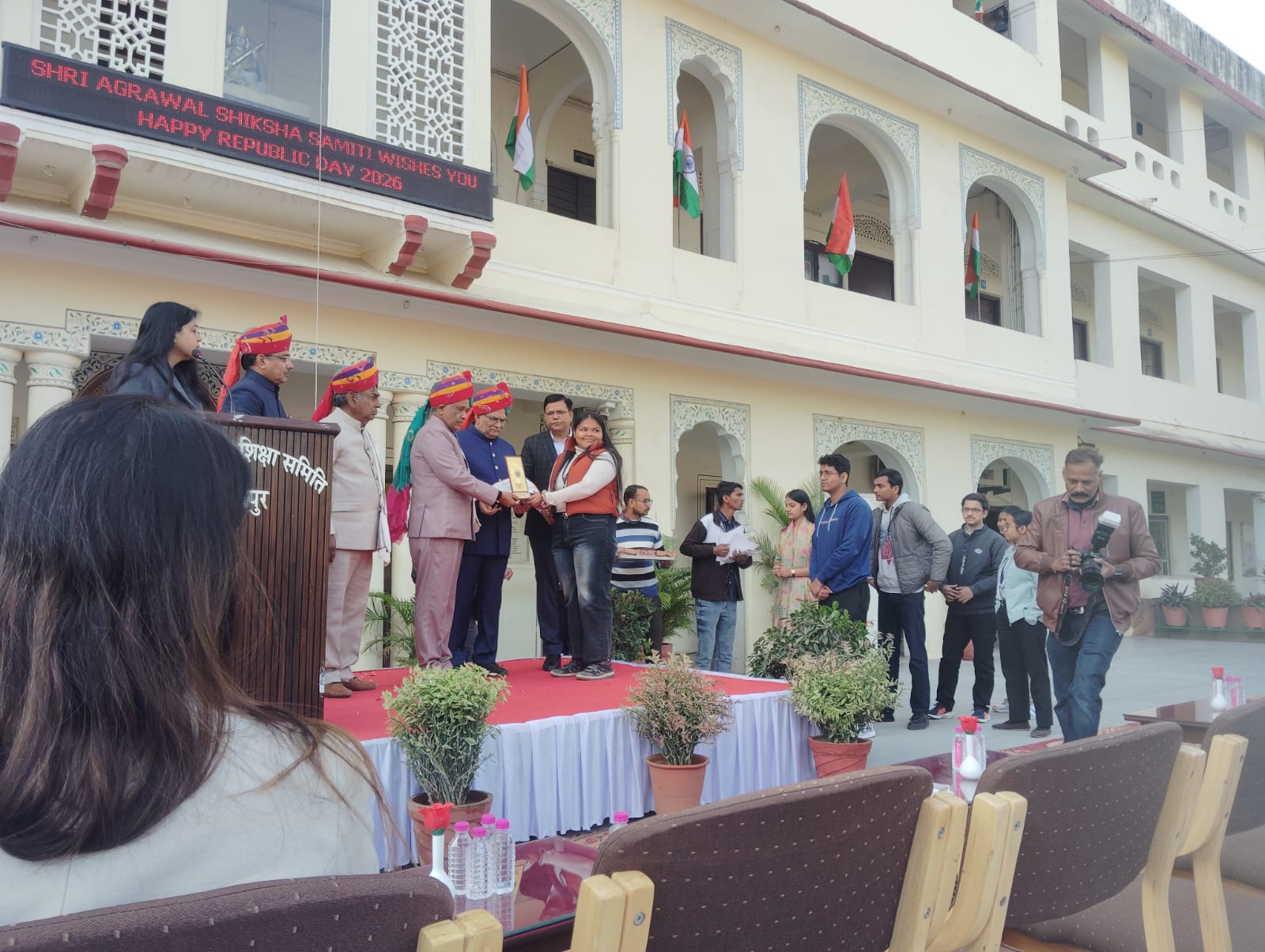 अग्रवाल पी जी कॉलेज जयपुर में हर्षोल्लास के साथ मनाया गया गणतंत्र दिवस