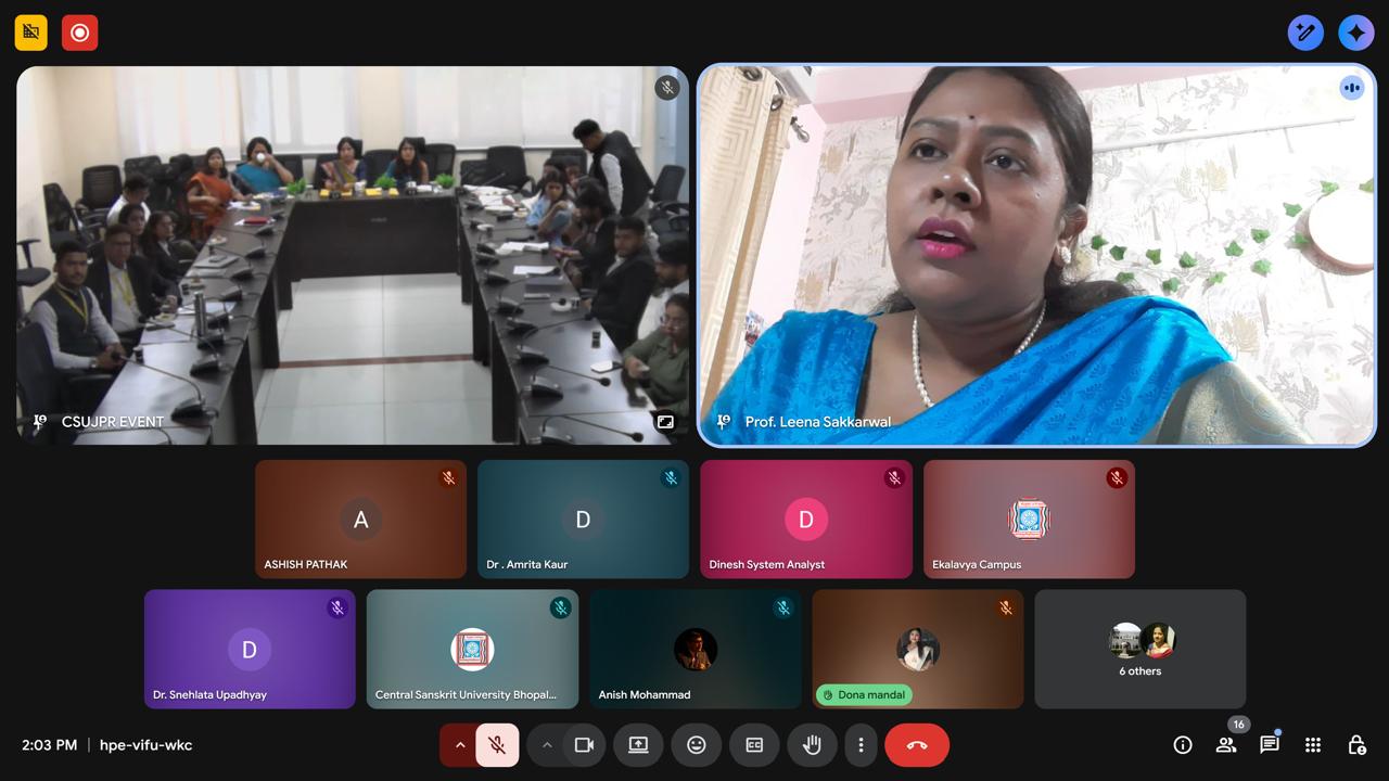 नारी शक्ति वंदन अधिनियम 2023 पर जागरूकता कार्यक्रम  में केंद्रीय संस्कृत विश्वविद्यालय, जयपुर परिसर में विविध गतिविधियों का आयोजन