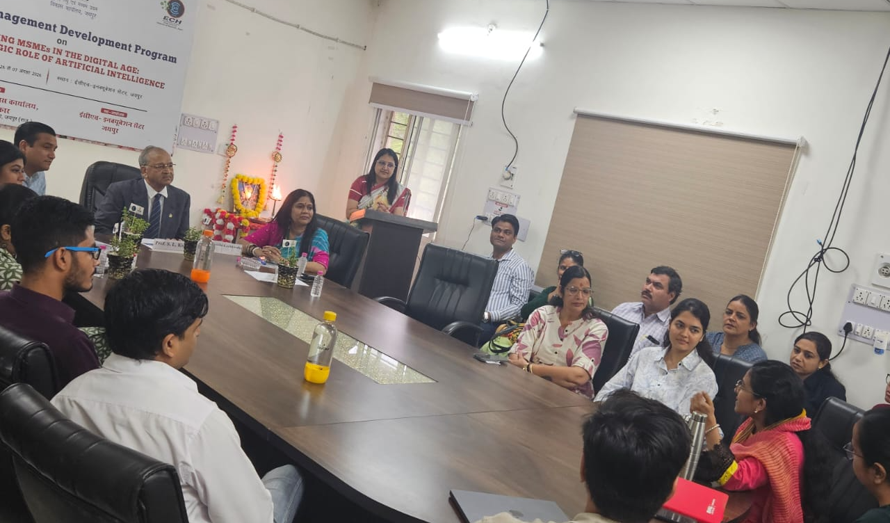 राजस्थान विश्वविद्यालय के ईसीएच इन्क्यूबेशन सेंटर में पाँच दिवसीय मैनेजमेंट डेवलपमेंट प्रोग्राम का शुभारम्भ