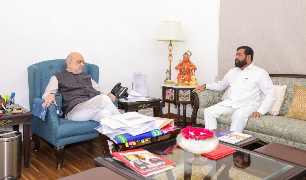 Eknath Shinde Meets Amit Shah in Delhi Ahead of Union Cabinet Reshuffle; Shiv Sena Likely to Get Two Ministerial Berths
