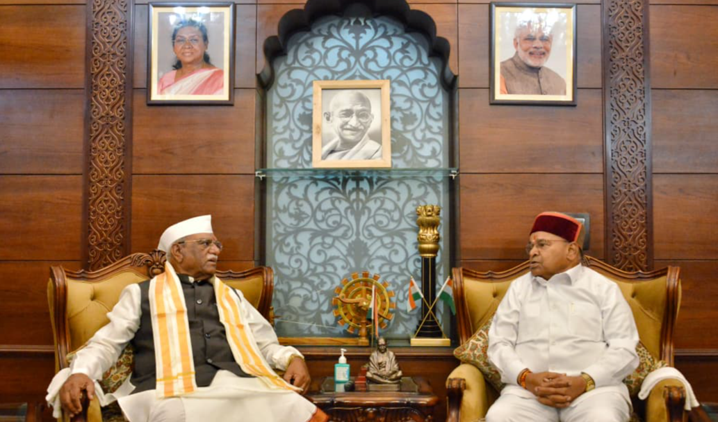 राज्यपाल बागडे से कर्नाटक के राज्यपाल थावरचंद गहलोत की शिष्टाचार भेंट