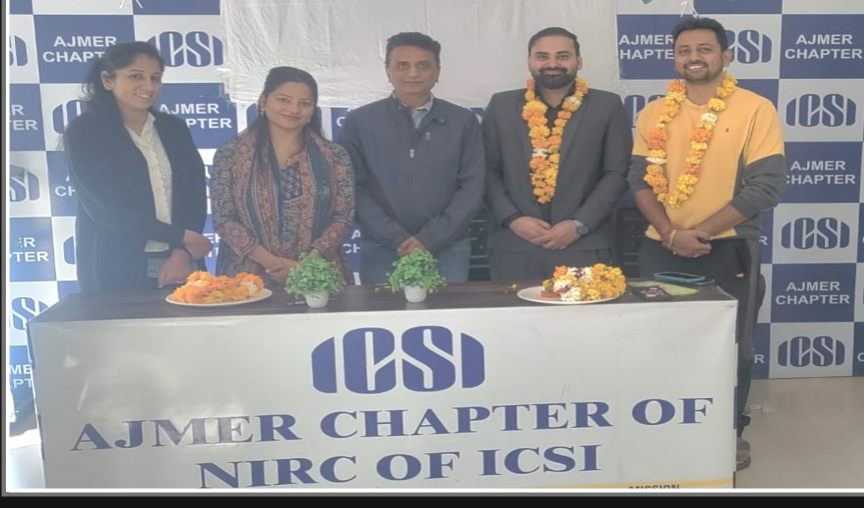 इंस्टीट्यूट ऑफ कंपनी सेक्रेट्रीज के अजमेर चैप्टर के सत्र 2026 के लिए चुनाव हुए
