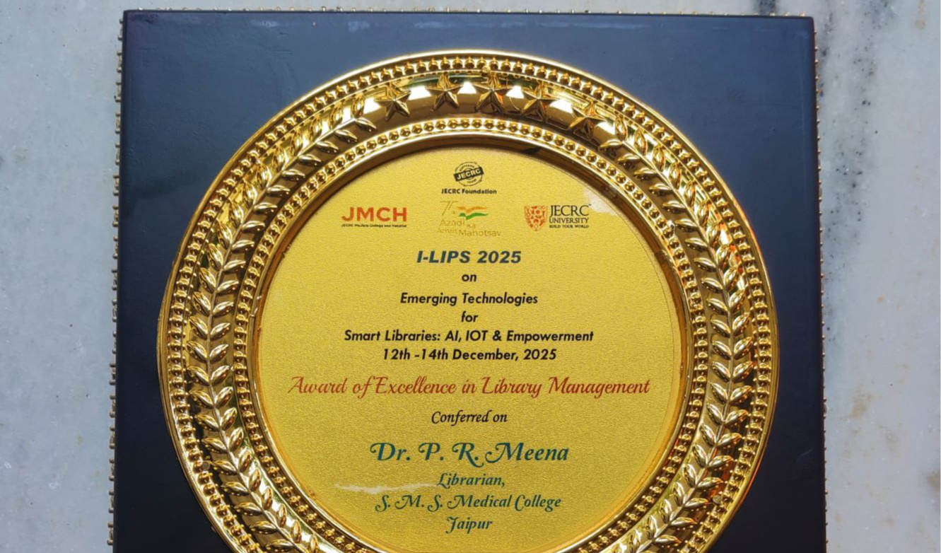 डॉ. पी. आर. मीणा को “लाइब्रेरी प्रबंधन में उत्कृष्टता पुरस्कार” से सम्मानित