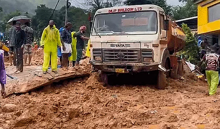 Kerala Wayanad Landslide: Two Dead, Several Feared Trapped as Heavy Rain Triggers Massive Rescue Operation