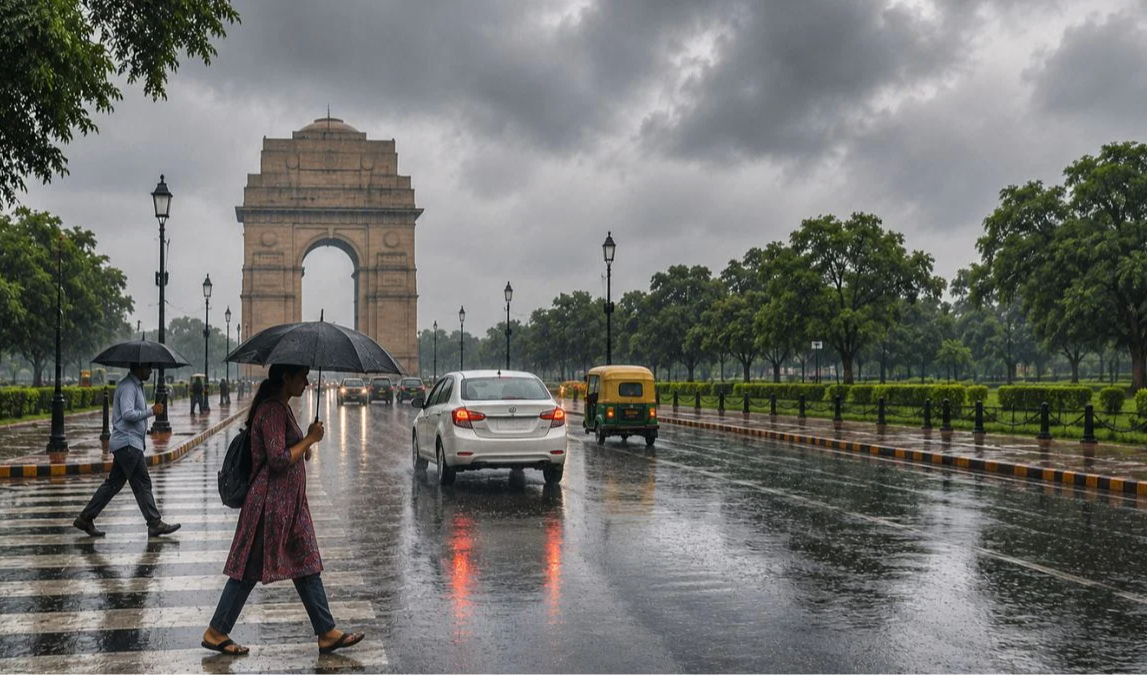 दिल्ली-एनसीआर में मौसम का बदला मिजाज: धूल भरी आंधी के बाद बारिश से मिली राहत